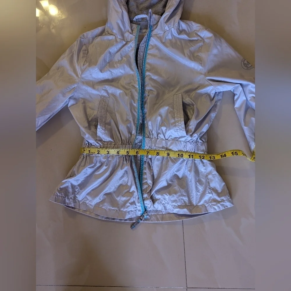 Michael Kors Silky Light Weight Wind Breaker Silver Jacket Teen  Size 14